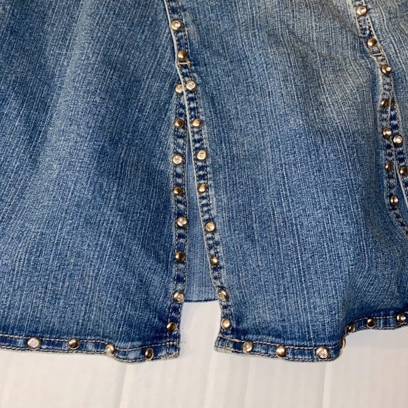 Platinum Plush Juniors Size Large Riveted Jean Skirt - Picture 8 of 8